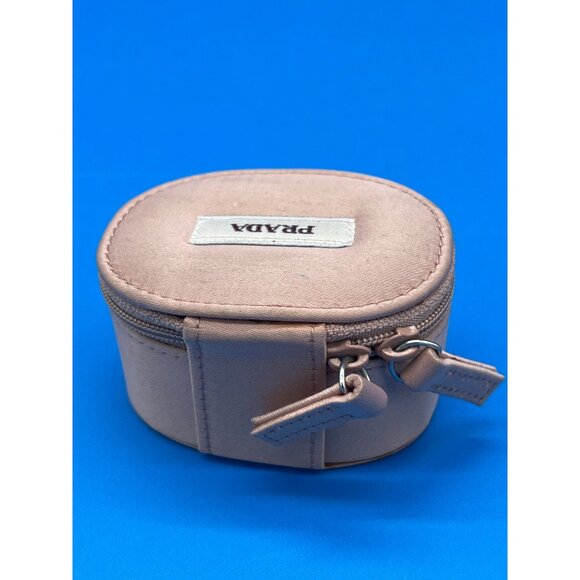 Prada Luxury Oval Jewelry Case Soft Blush Polyester Zippered Storage Box - Picture 5 of 5